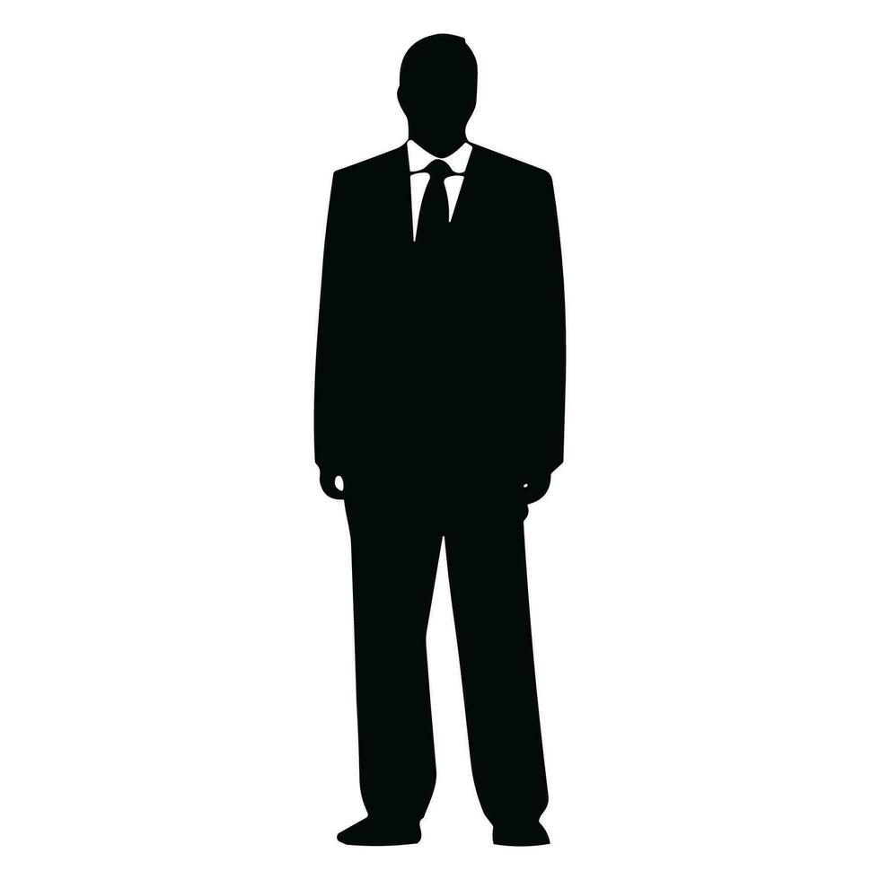 un empresario silueta vector gratis, un hombre vector aislado en un blanco fondo, un corporativo persona negro vector