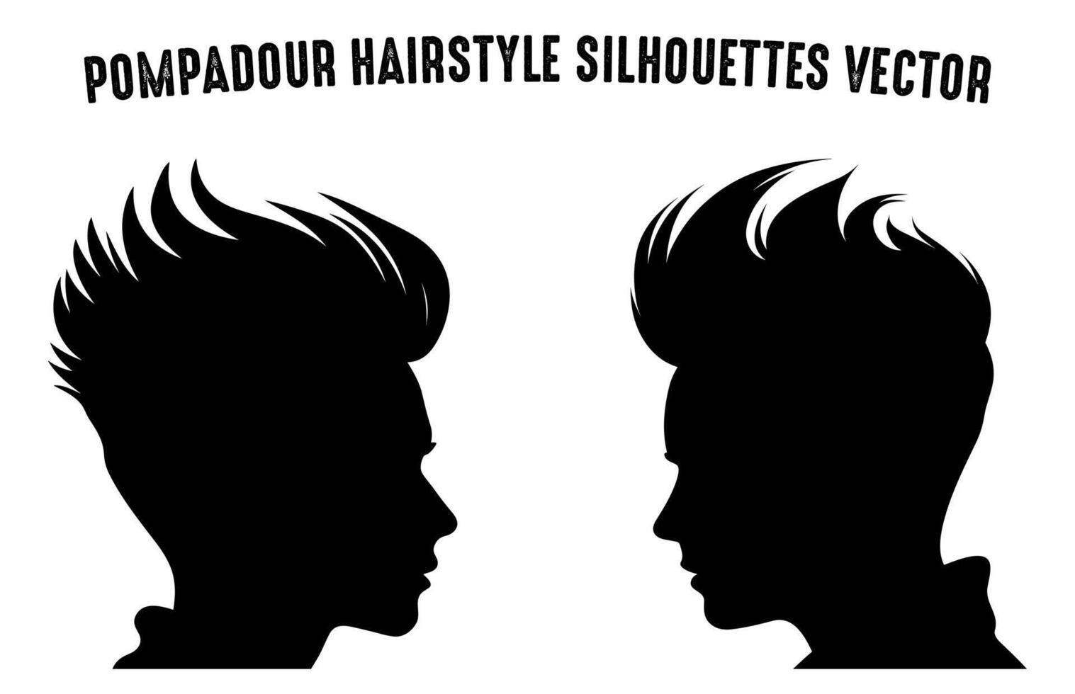 Pompadour haircut Silhouette clipart Bundle, Men hair cut Vector Set, Trendy stylish Male hairstyle Silhouettes Free