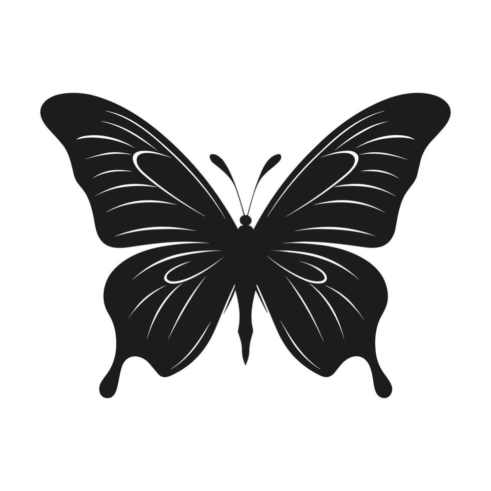 gratis mariposa silueta vector ilustración, volador mariposa negro silueta, monarca clipart aislado en un blanco antecedentes