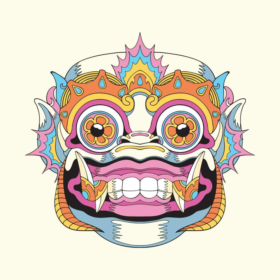Design barong dance art vector