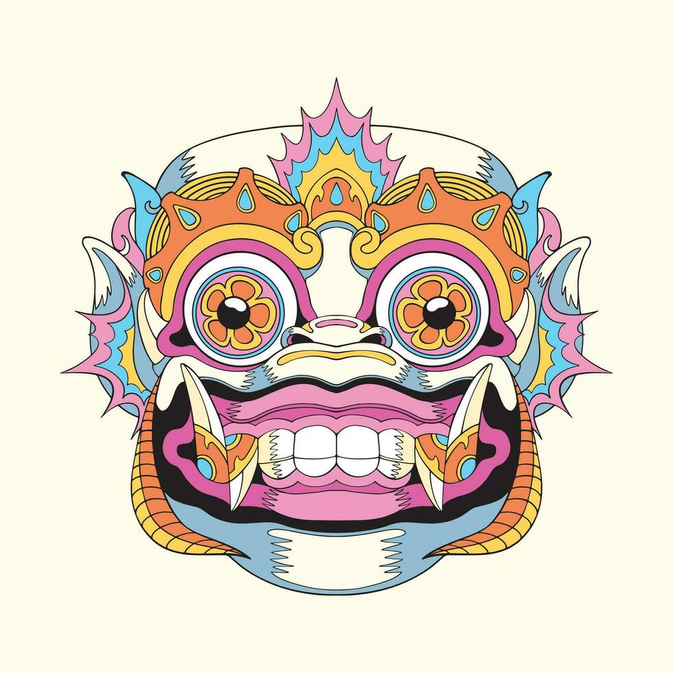 Design barong dance art vector