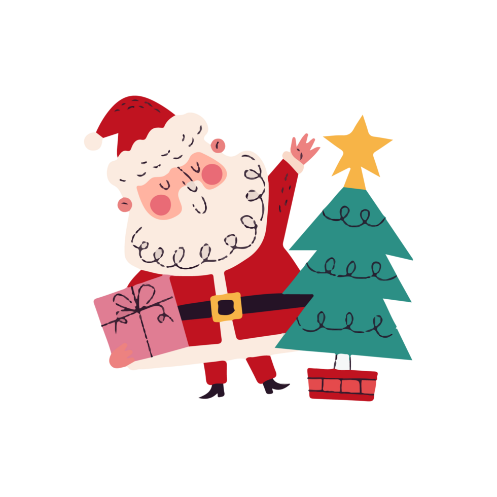 Christmas png illustration sticker, Santa Claus