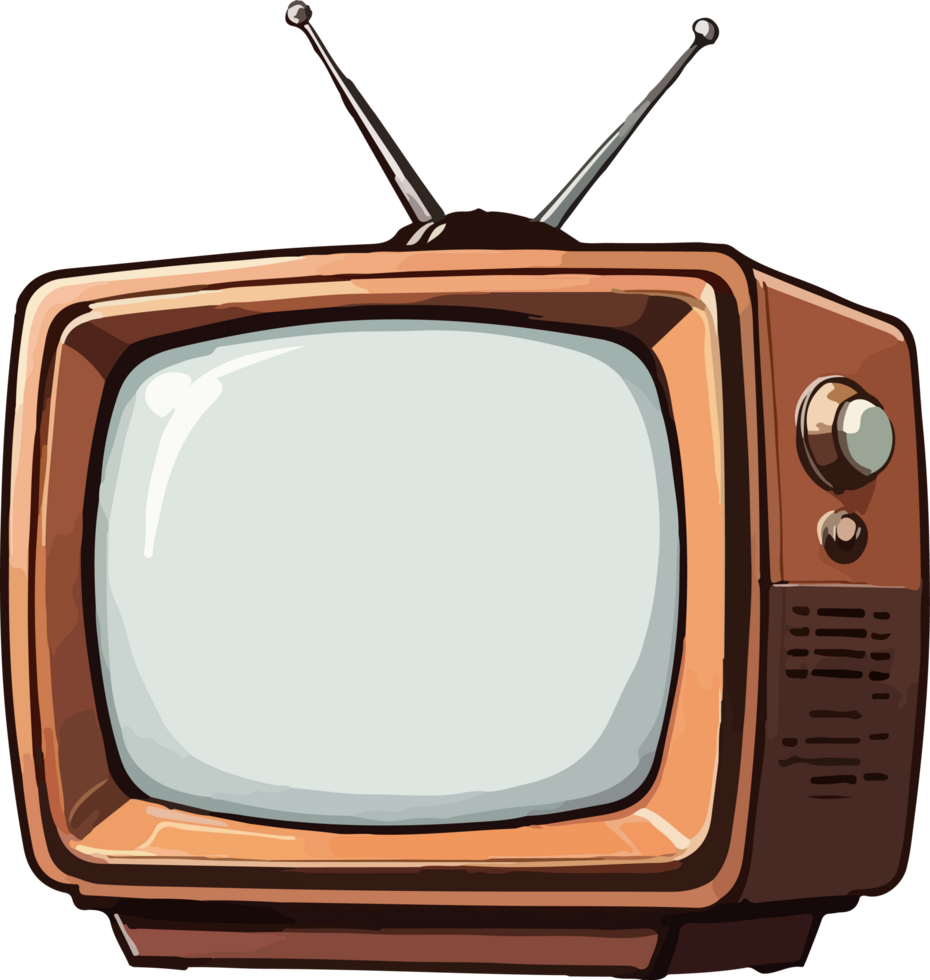 Old Television Clip Art AI Generative png