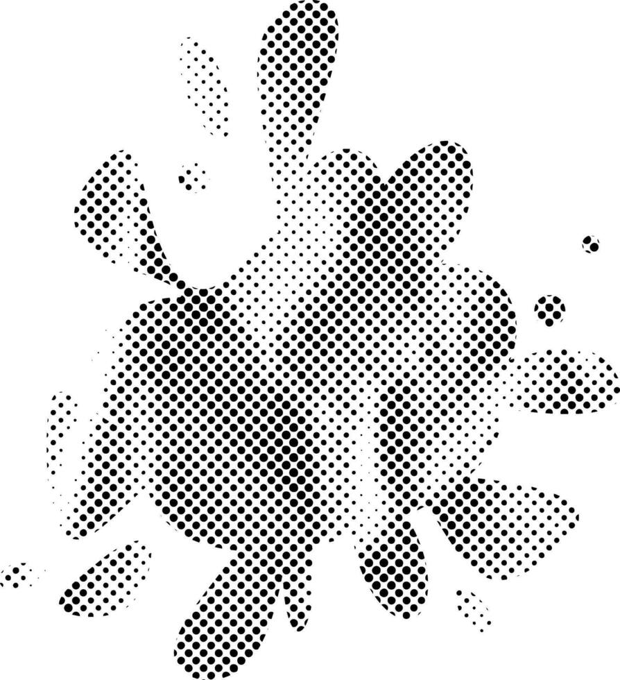 Vector Grunge Halftone Textured Ink Splat Collage Icon