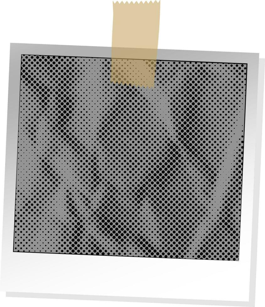Grunge Halftone Texture Polaroid Picture Frame Template Vector Collage Element