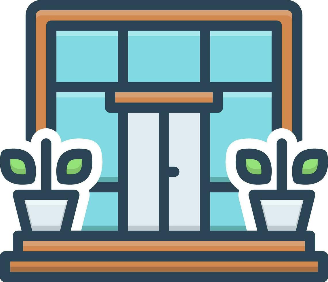 color icon for entrance vector