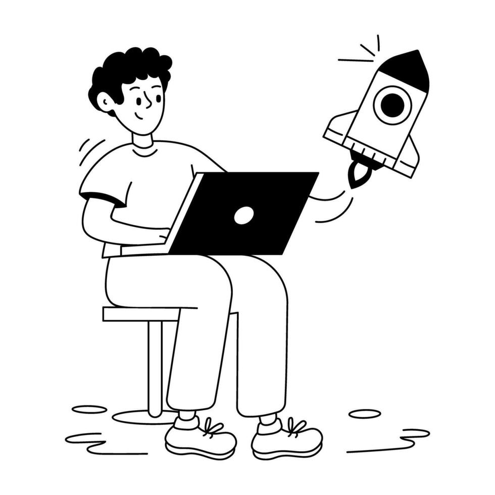 Trendy Work Startup vector