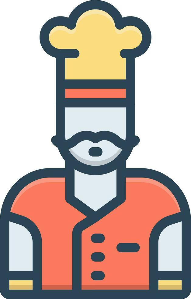 color icon for chef vector