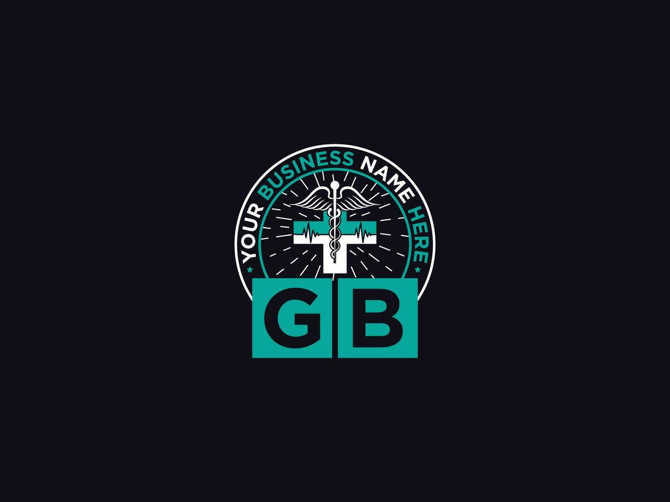 Typography Gb Logo, Initial GB Luxury Medical Doctors Logo For You vector
