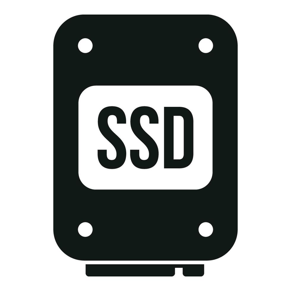 ordenador portátil reparar ssd disco icono sencillo vector. botón Servicio vector