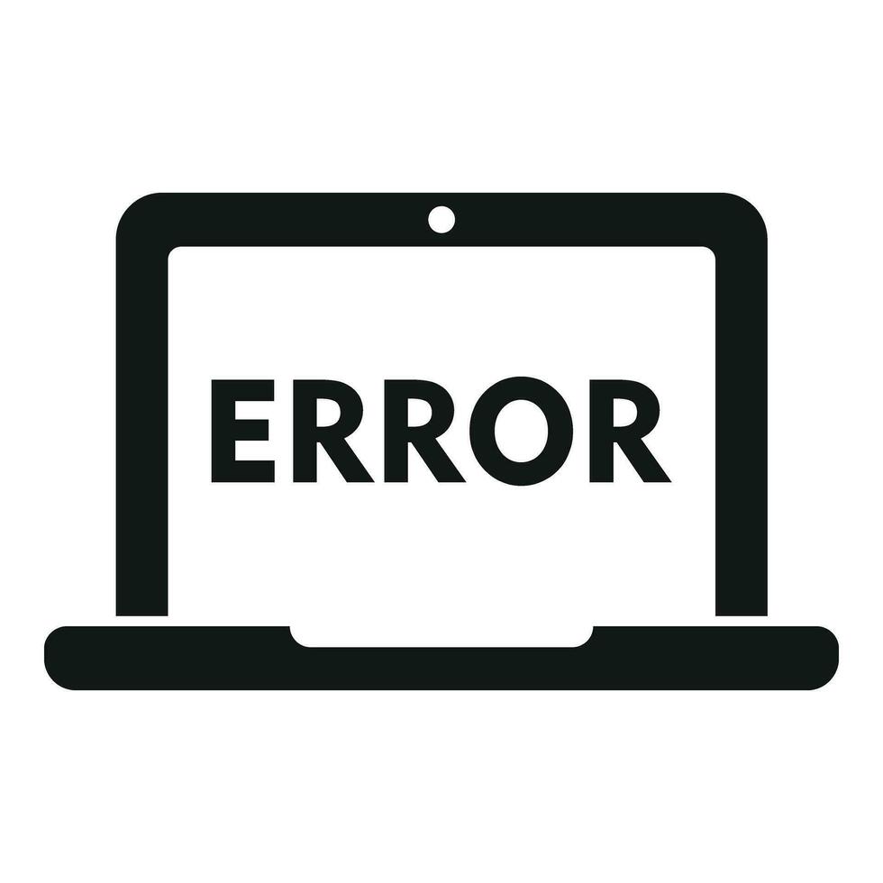 ordenador portátil software error icono sencillo vector. botón herramienta vector
