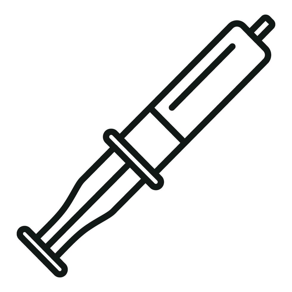 Thermo paste syringe icon outline vector. Laptop repair vector