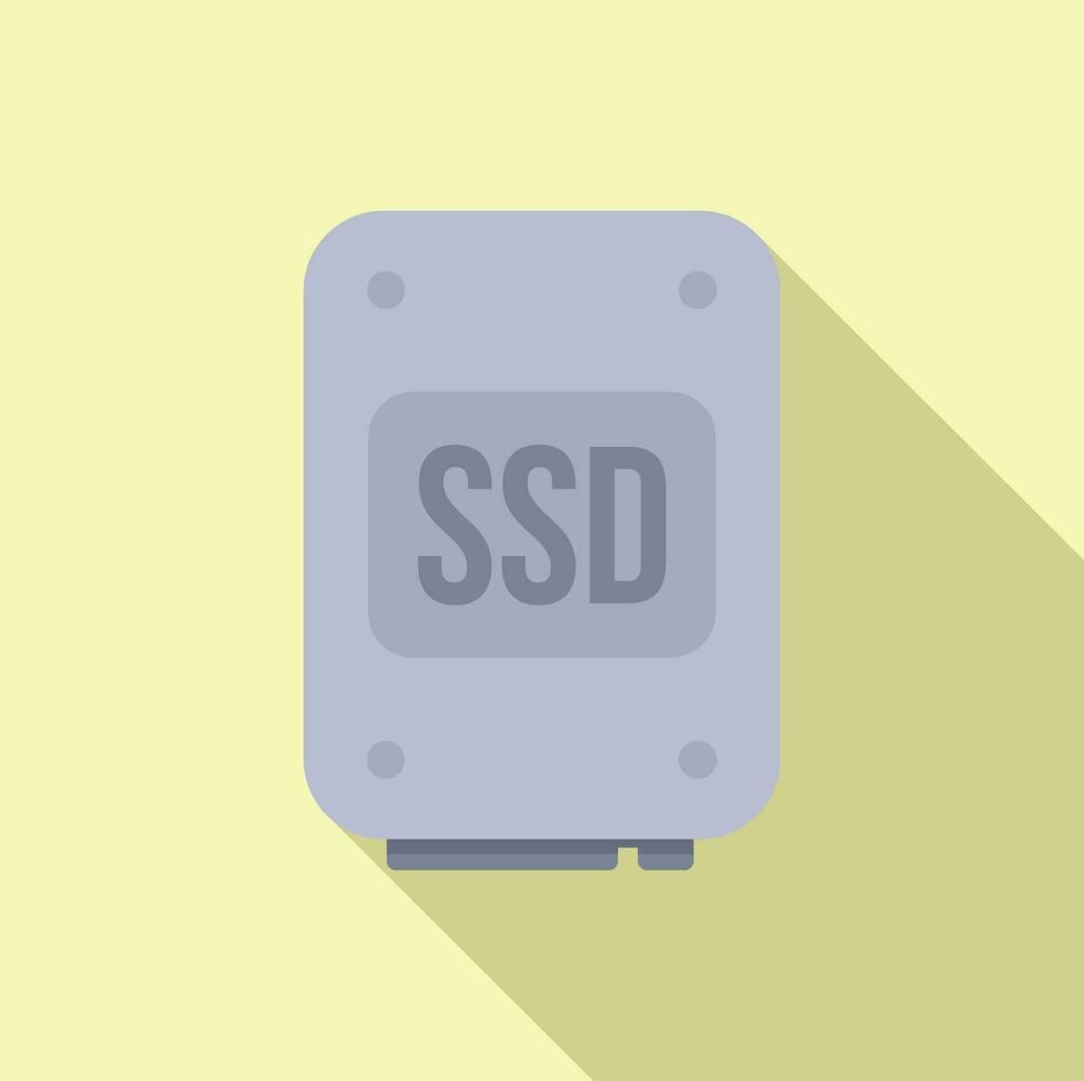 Laptop repair ssd disk icon flat vector. Button service vector