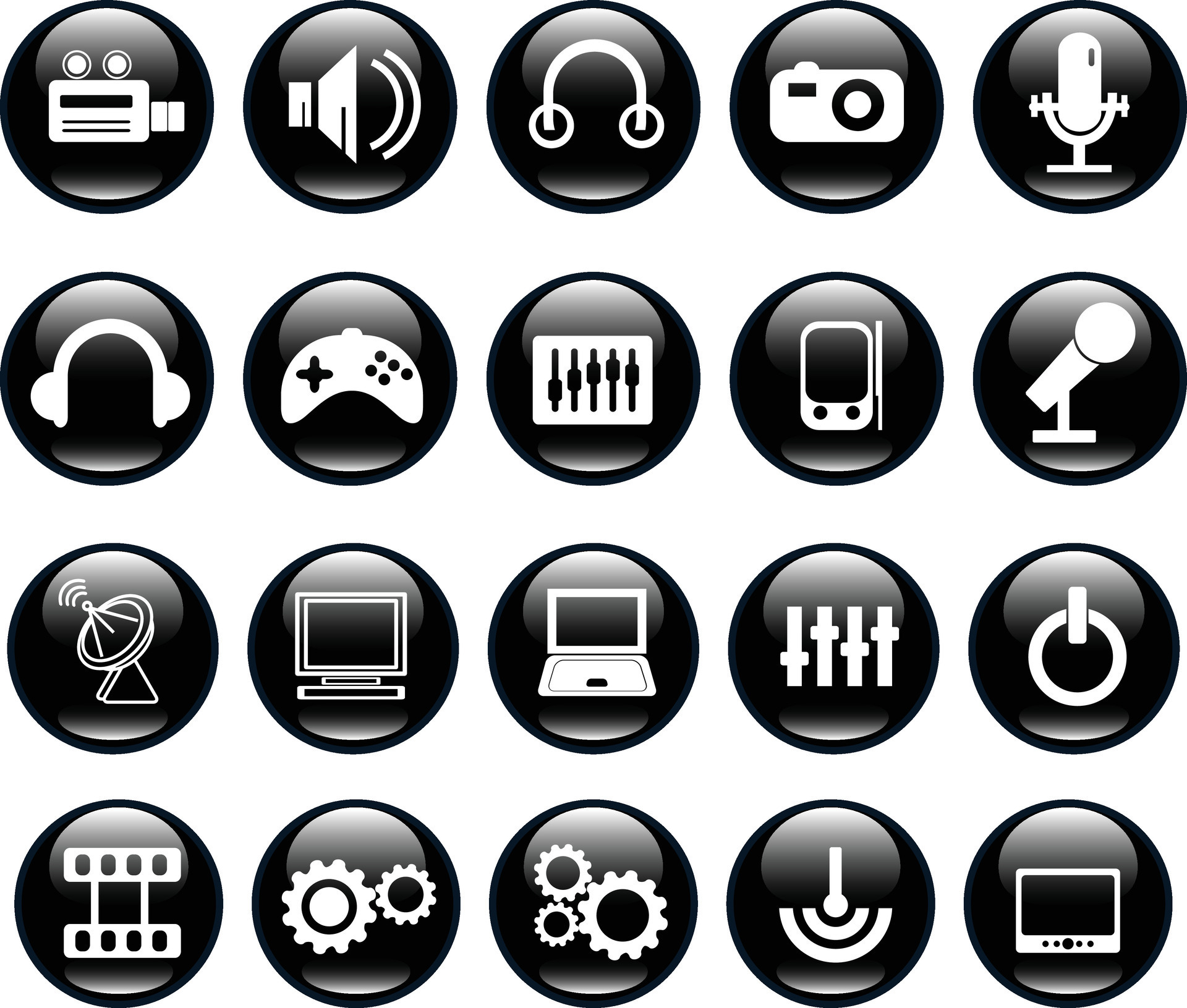 Black color icon pack 34120334 Vector Art at Vecteezy