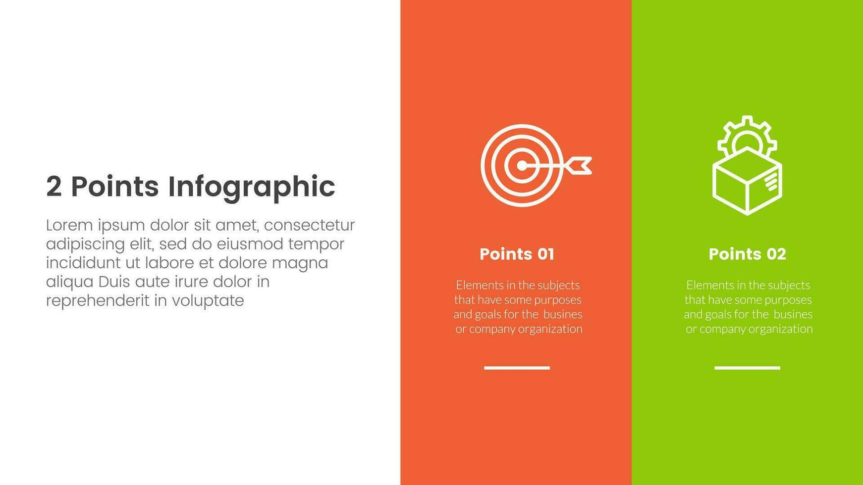 versus or compare and comparison concept for infographic template banner with big column banner on right layout with two point list information vector