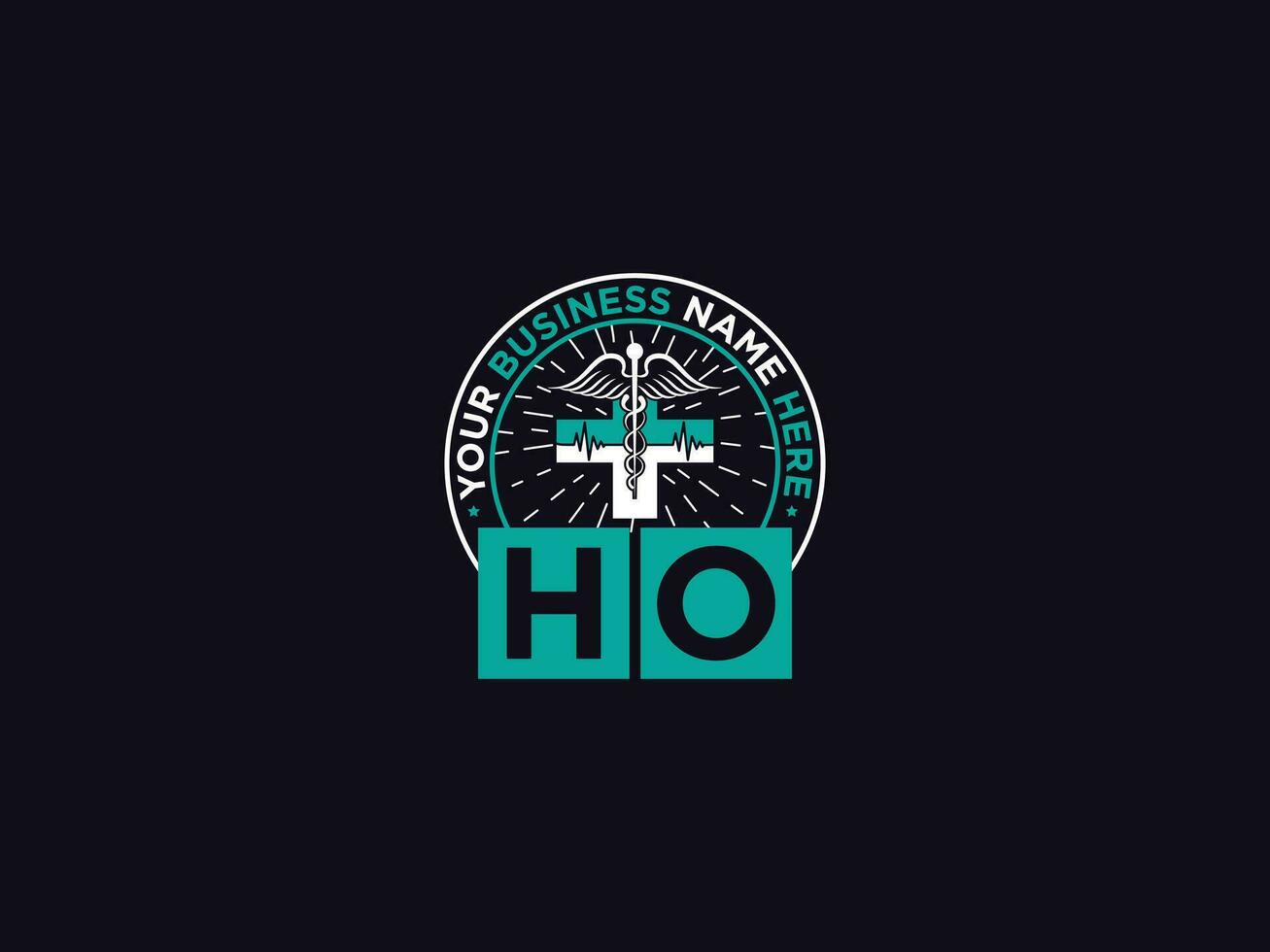 Medicale Ho Clinic Logo, Initial HO Typography Luxury Doctors Letter Logo vector