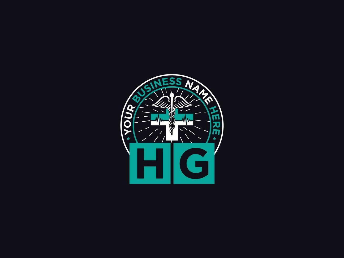 Medicale Hg Clinic Logo, Initial HG Typography Luxury Doctors Letter Logo vector