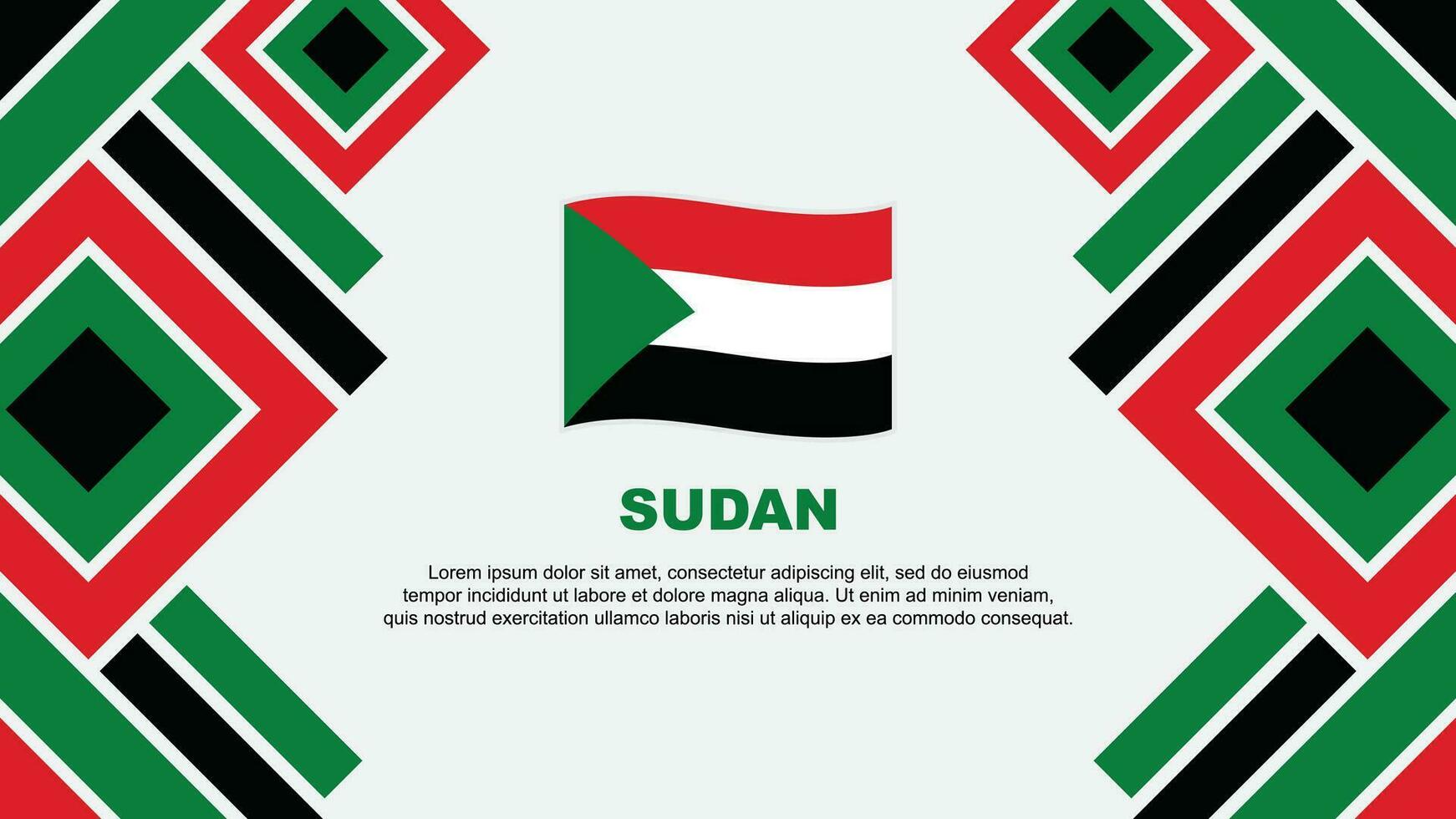 Sudan Flag Abstract Background Design Template. Sudan Independence Day Banner Wallpaper Vector Illustration. Sudan