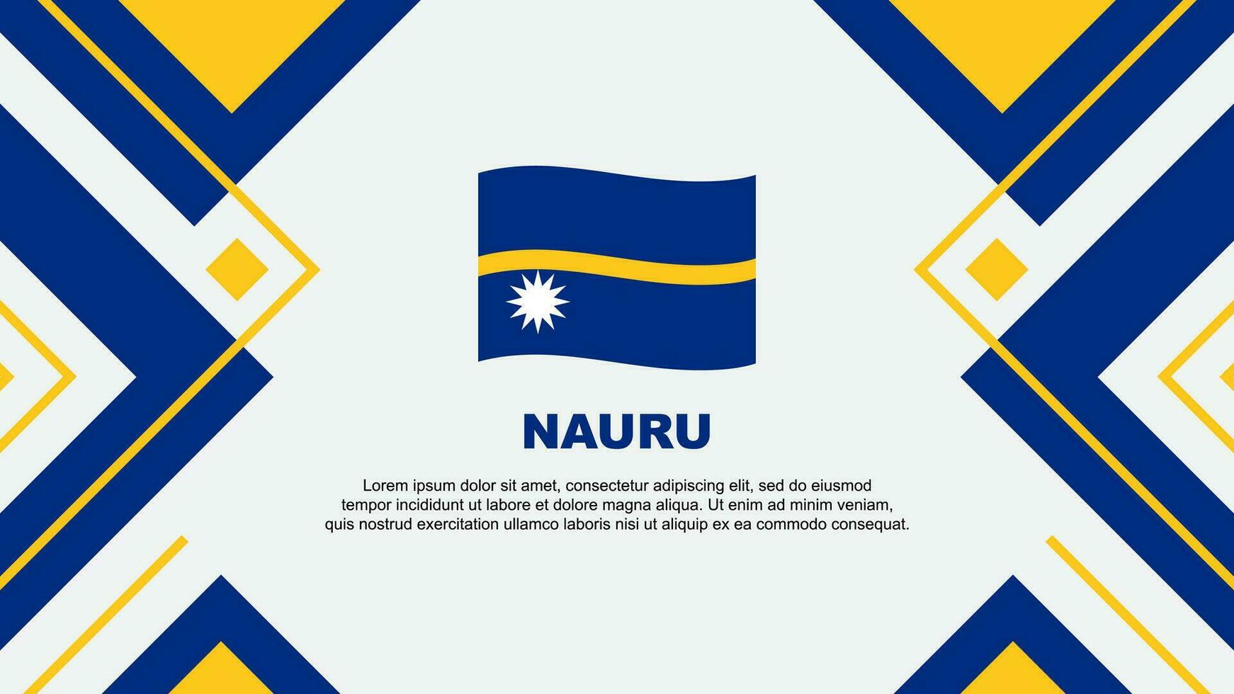 Nauru Flag Abstract Background Design Template. Nauru Independence Day Banner Wallpaper Vector Illustration. Nauru Illustration