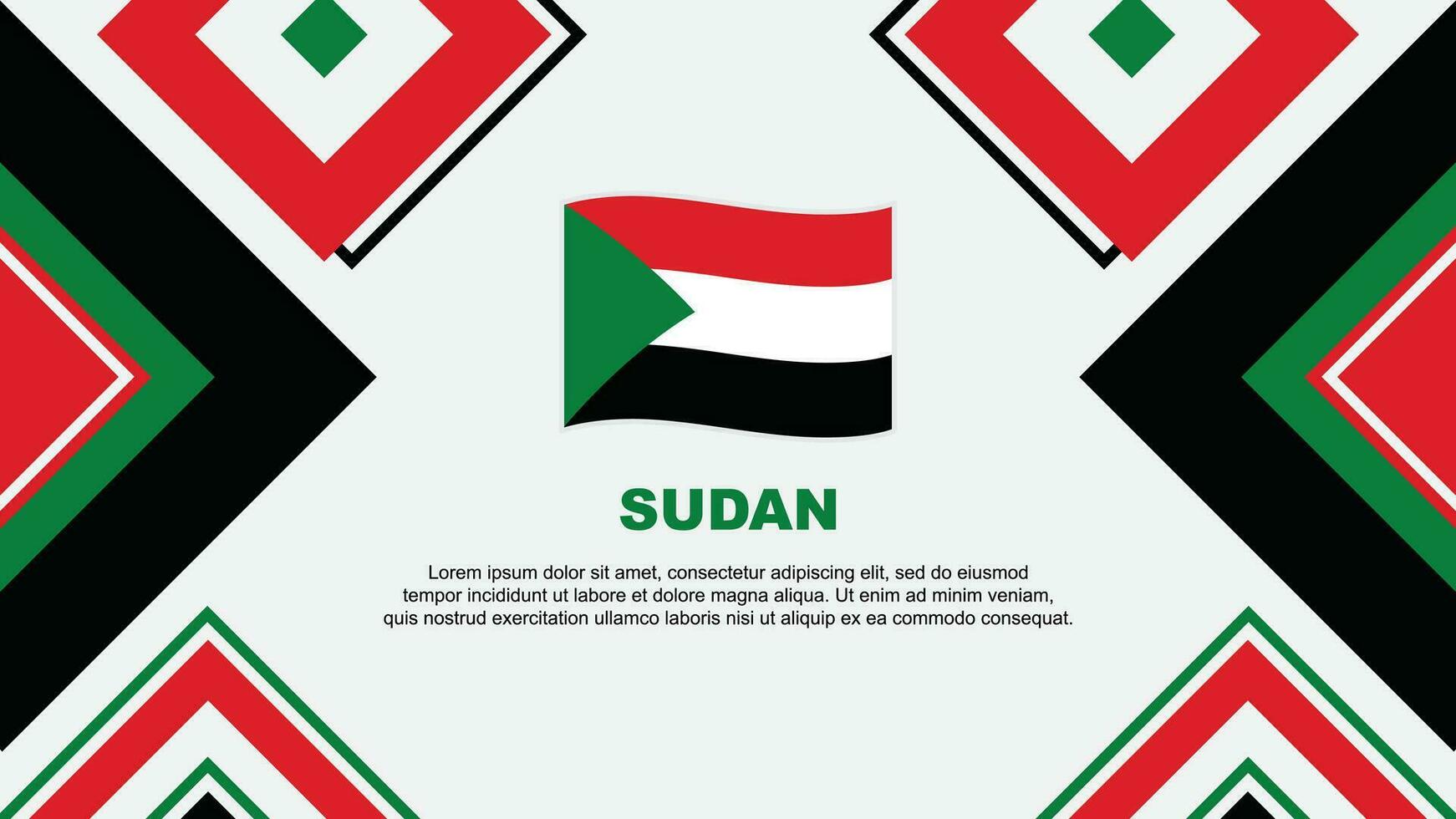 Sudan Flag Abstract Background Design Template. Sudan Independence Day Banner Wallpaper Vector Illustration. Sudan Independence Day