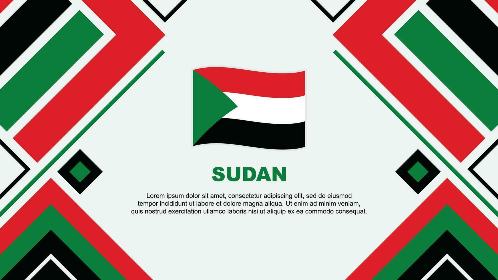 Sudan Flag Abstract Background Design Template. Sudan Independence Day Banner Wallpaper Vector Illustration. Sudan Flag