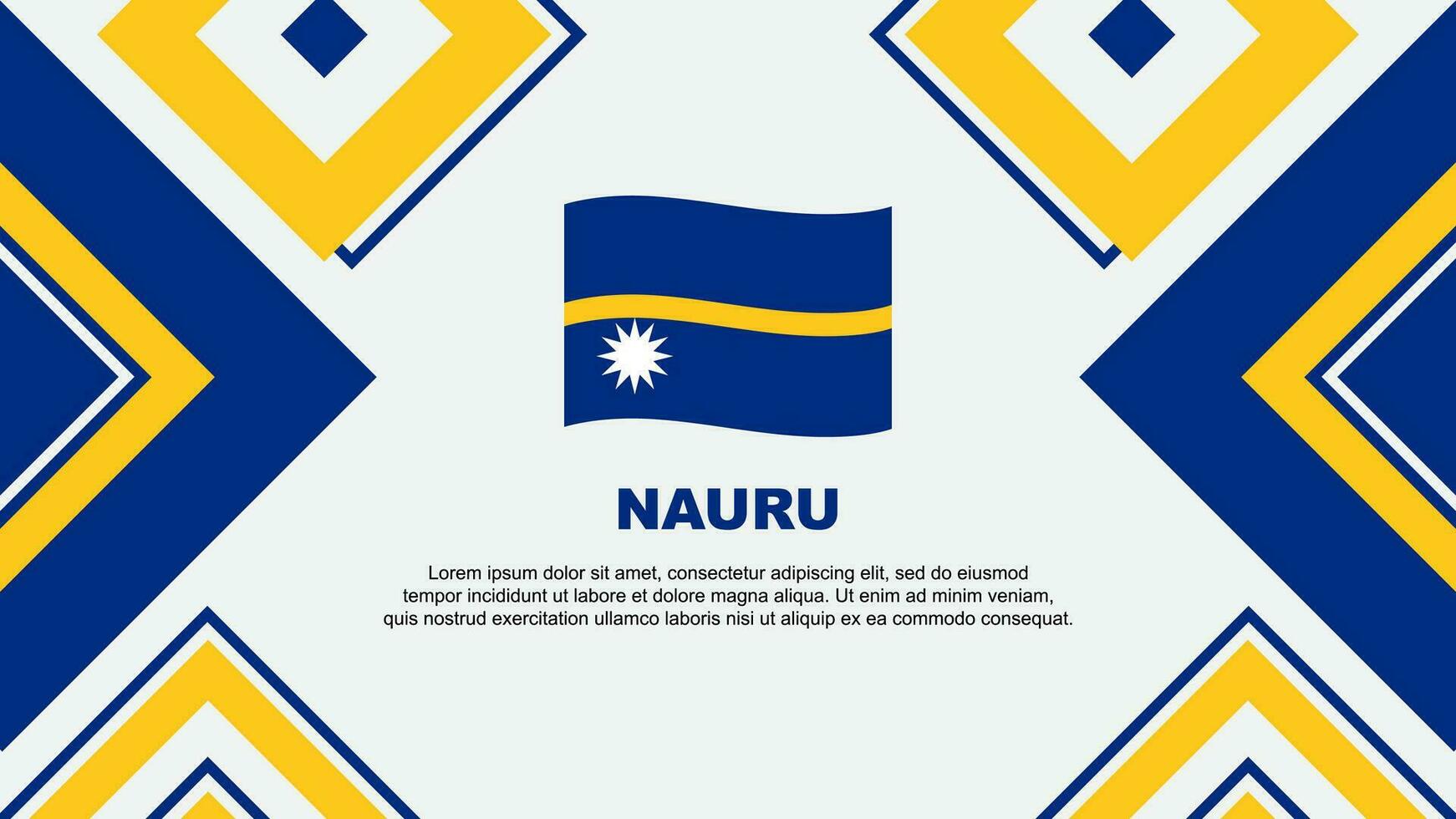 Nauru Flag Abstract Background Design Template. Nauru Independence Day Banner Wallpaper Vector Illustration. Nauru Independence Day