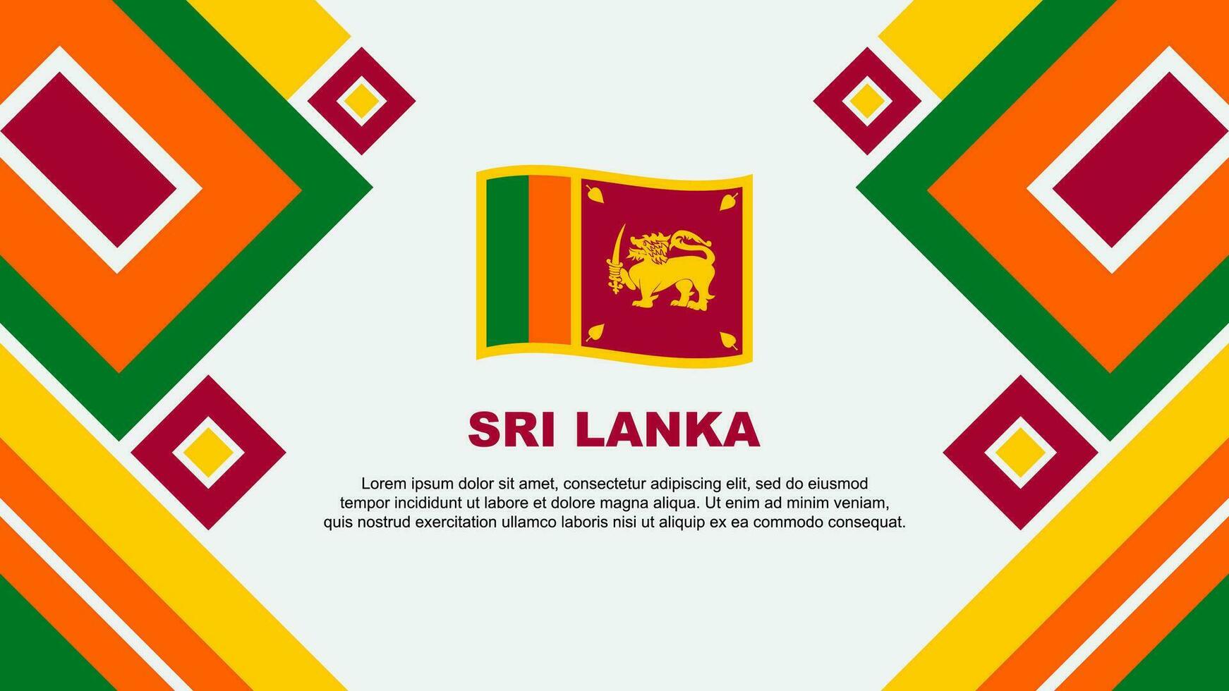 Sri Lanka Flag Abstract Background Design Template. Sri Lanka Independence Day Banner Wallpaper Vector Illustration. Sri Lanka Cartoon