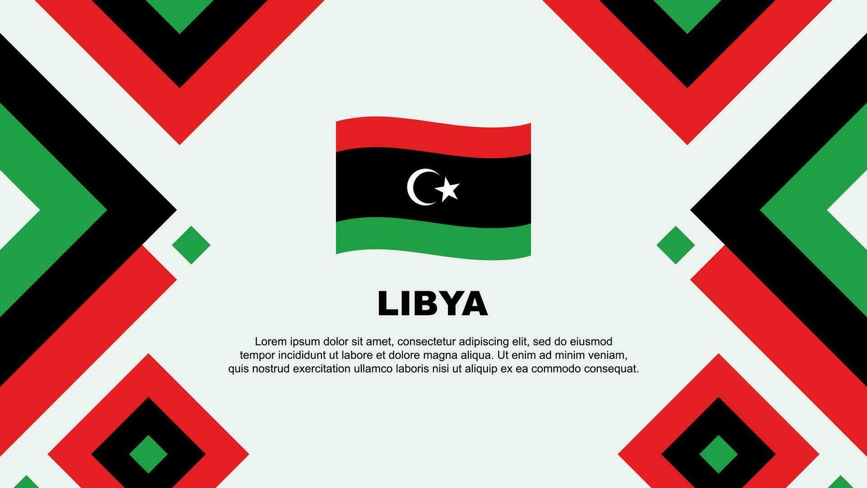 Libya Flag Abstract Background Design Template. Libya Independence Day Banner Wallpaper Vector Illustration. Libya Template