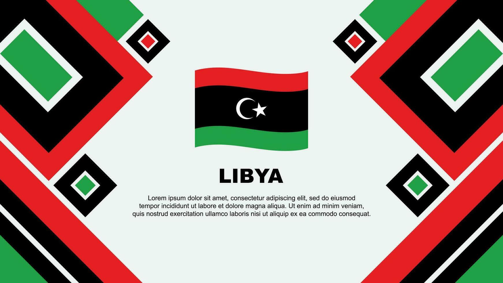 Libya Flag Abstract Background Design Template. Libya Independence Day Banner Wallpaper Vector Illustration. Libya Cartoon