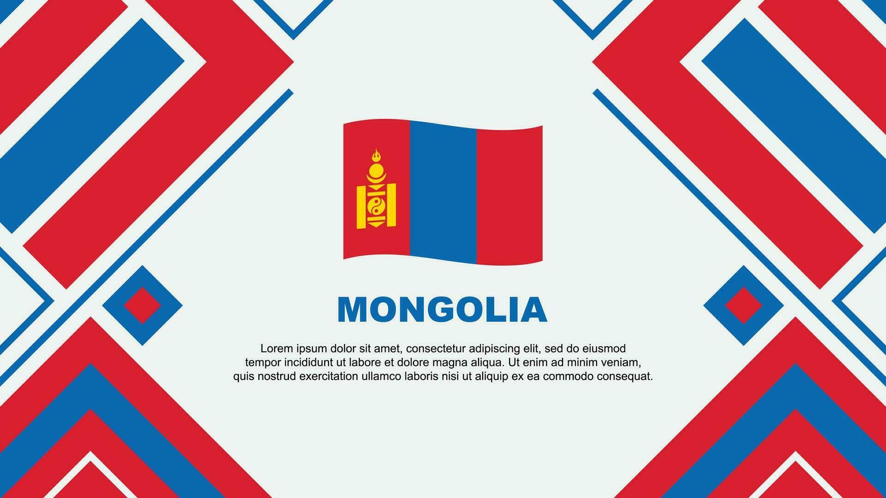 Mongolia Flag Abstract Background Design Template. Mongolia Independence Day Banner Wallpaper Vector Illustration. Mongolia Flag