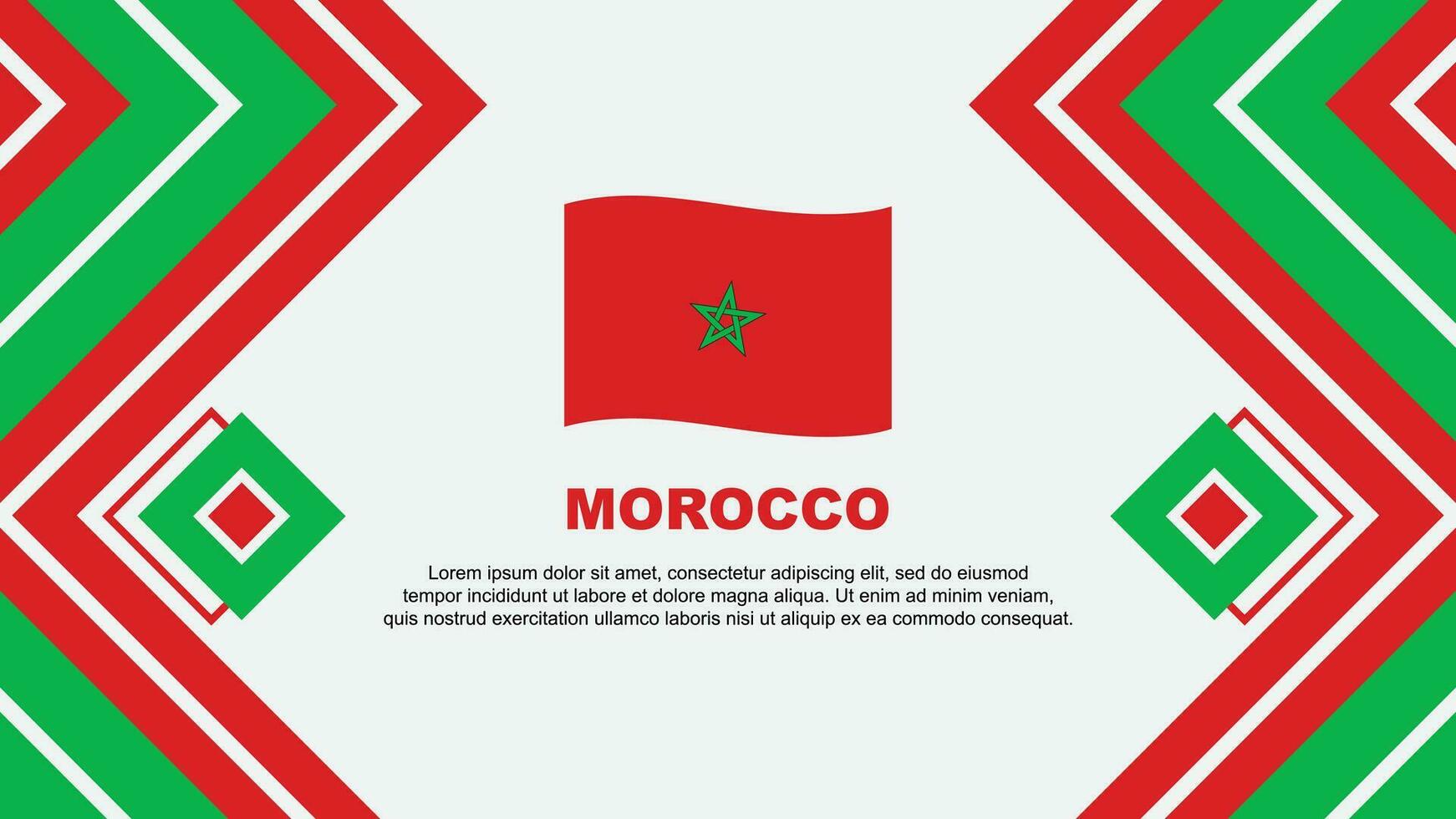 Morocco Flag Abstract Background Design Template. Morocco Independence Day Banner Wallpaper Vector Illustration. Morocco Design