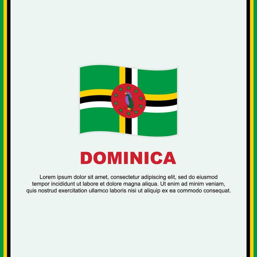 Dominica Flag Background Design Template. Dominica Independence Day Banner Social Media Post. Dominica Cartoon vector