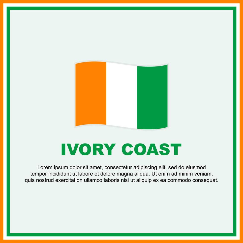 Ivory Coast Flag Background Design Template. Ivory Coast Independence Day Banner Social Media Post. Ivory Coast Banner vector