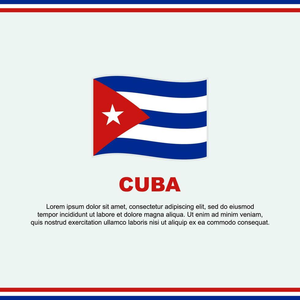 Cuba bandera antecedentes diseño modelo. Cuba independencia día bandera social medios de comunicación correo. Cuba diseño vector