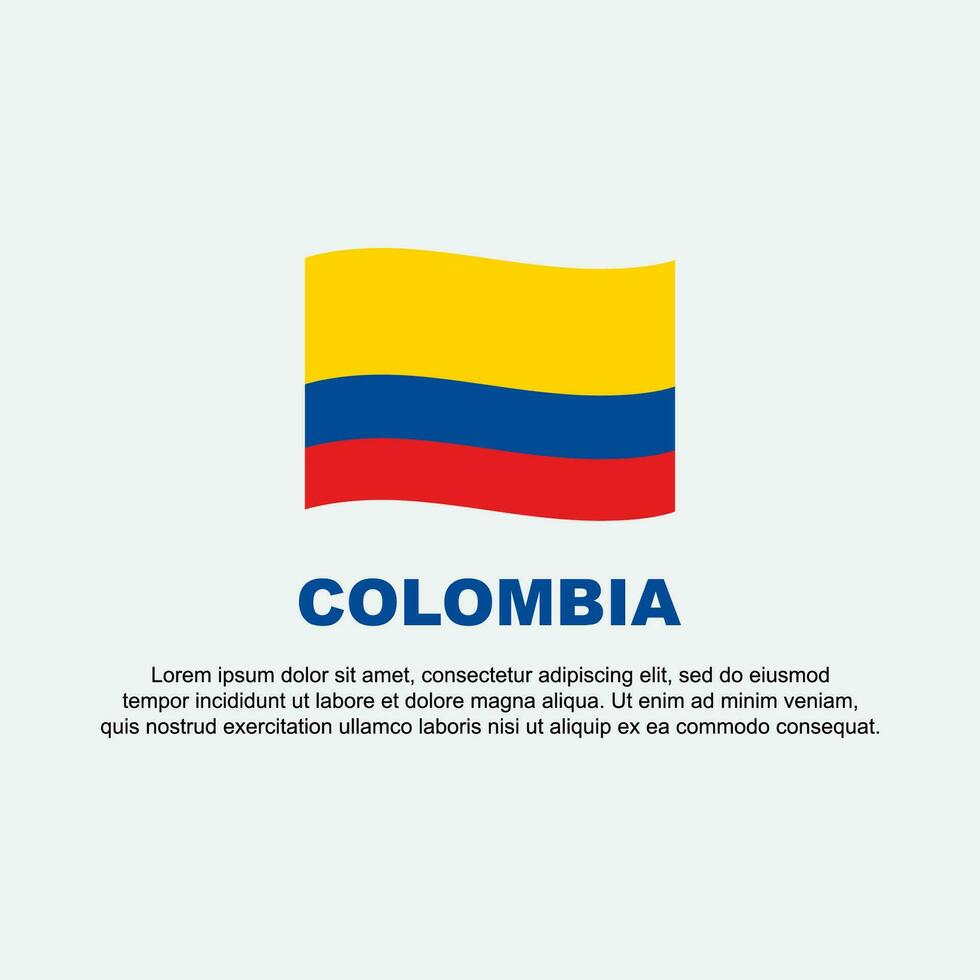 Colombia Flag Background Design Template. Colombia Independence Day Banner Social Media Post. Colombia Background vector