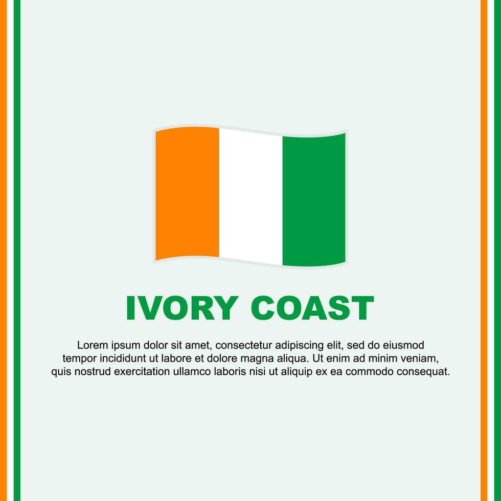Ivory Coast Flag Background Design Template. Ivory Coast Independence Day Banner Social Media Post. Ivory Coast Cartoon vector