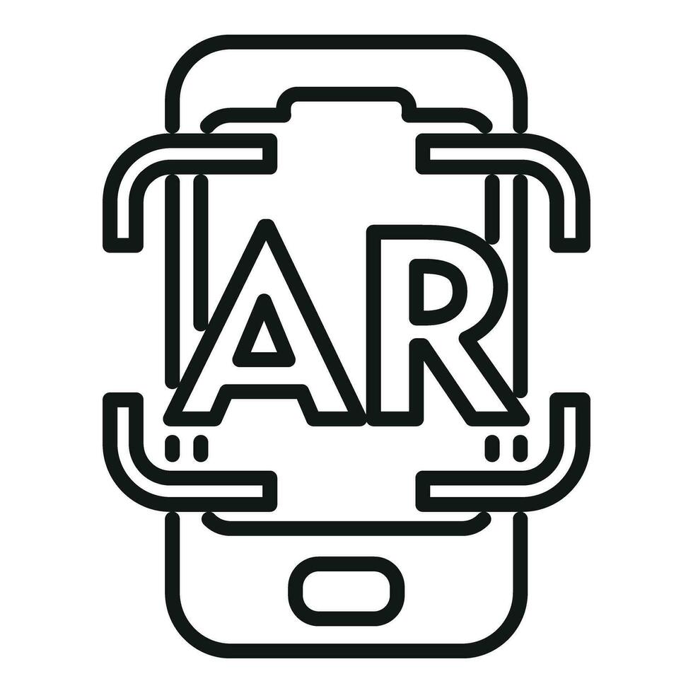 Ar phone control icon outline vector. Augmented reality vector