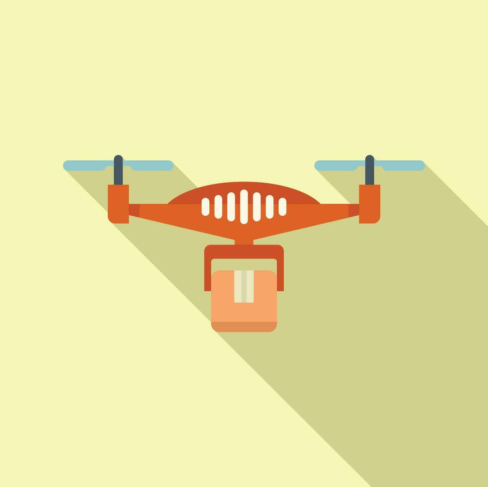 Parcel drone control icon flat vector. Map land view vector