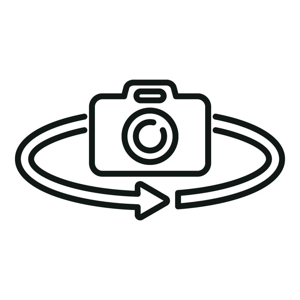 Augmented reality camera control icon outline vector. Future game vector