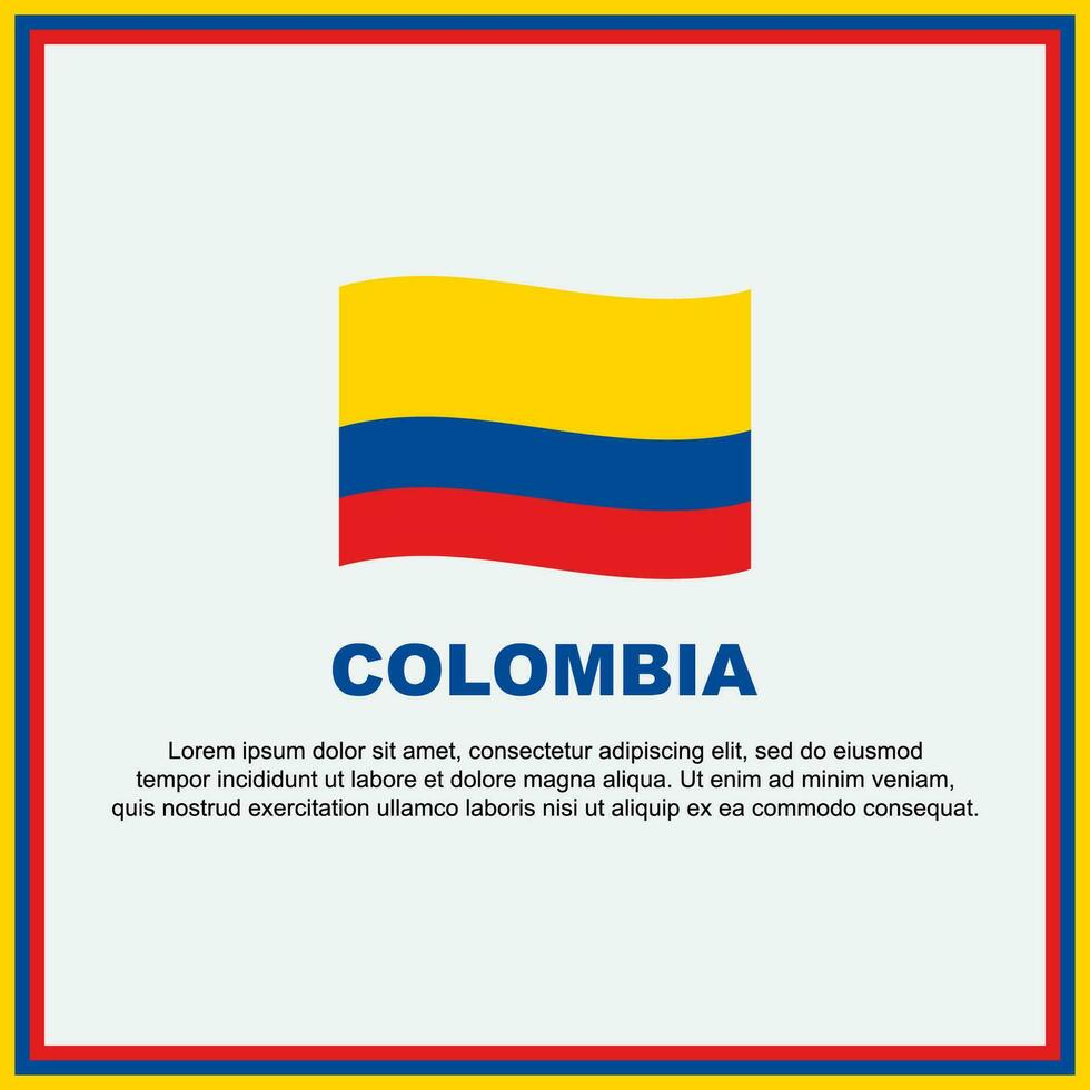 Colombia Flag Background Design Template. Colombia Independence Day Banner Social Media Post. Colombia Banner vector