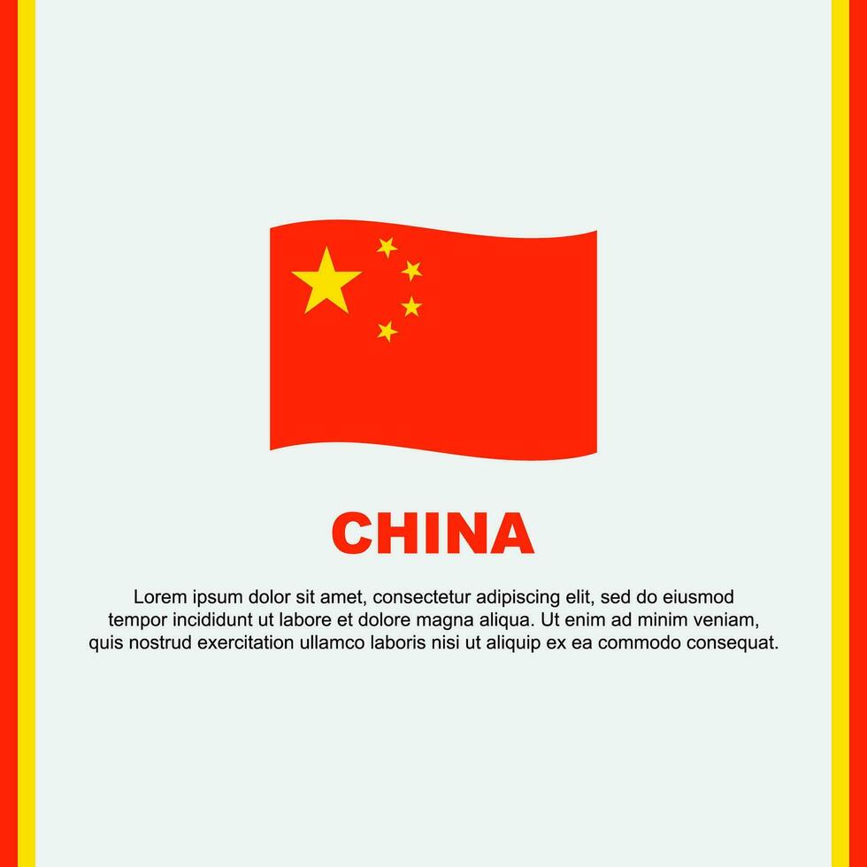 China Flag Background Design Template. China Independence Day Banner Social Media Post. China Cartoon vector