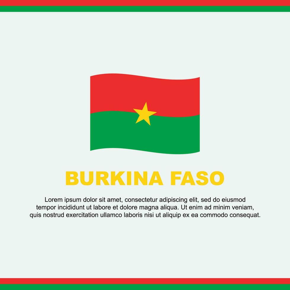 Burkina Faso Flag Background Design Template. Burkina Faso Independence Day Banner Social Media Post. Burkina Faso Design vector