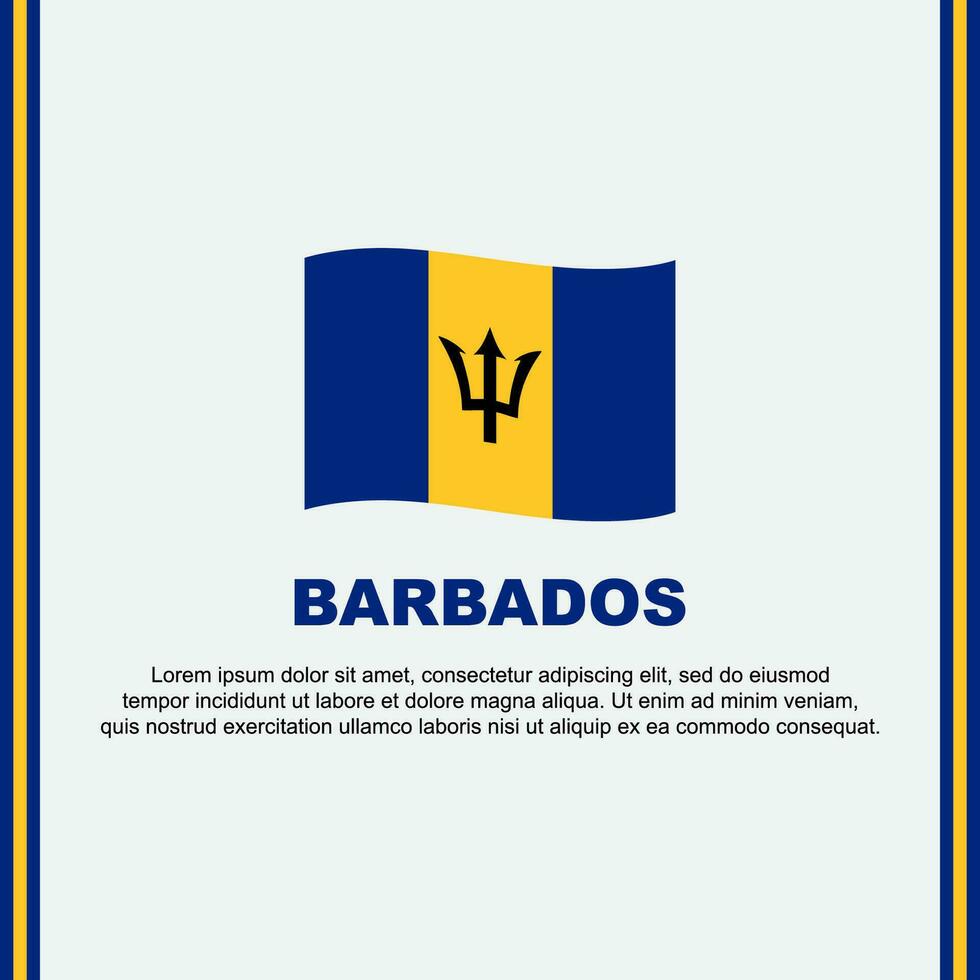 Barbados Flag Background Design Template. Barbados Independence Day Banner Social Media Post. Barbados Cartoon vector
