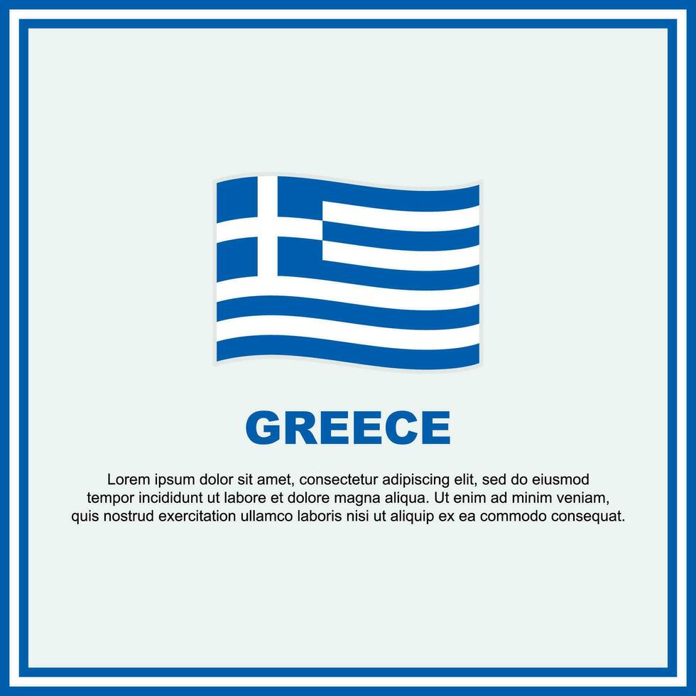 Greece Flag Background Design Template. Greece Independence Day Banner Social Media Post. Greece Banner vector