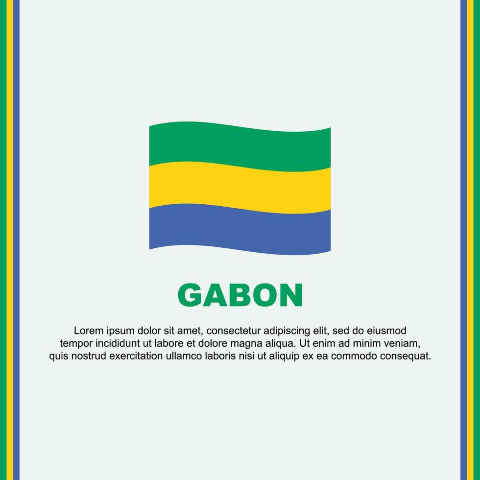 Gabon Flag Background Design Template. Gabon Independence Day Banner Social Media Post. Gabon Cartoon vector