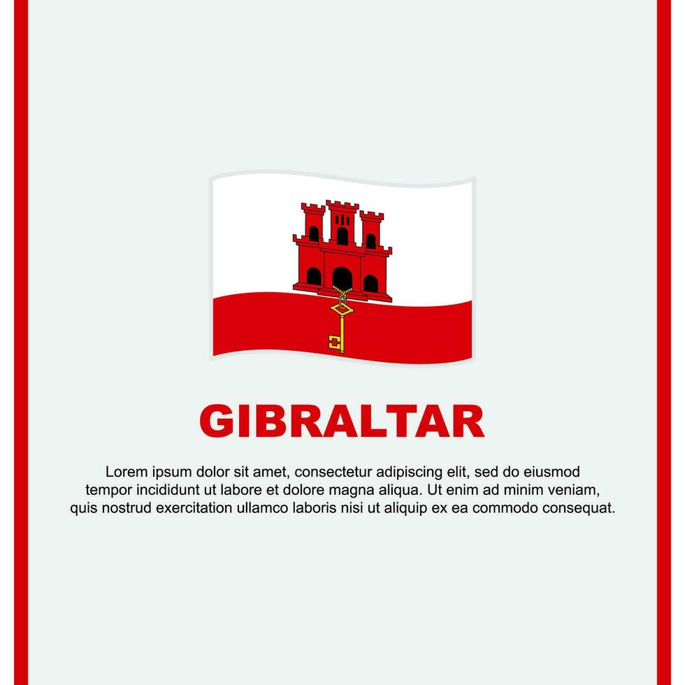 Gibraltar Flag Background Design Template. Gibraltar Independence Day Banner Social Media Post. Gibraltar Cartoon vector