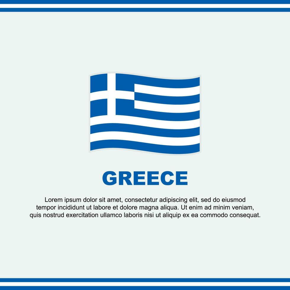 Greece Flag Background Design Template. Greece Independence Day Banner Social Media Post. Greece Design vector