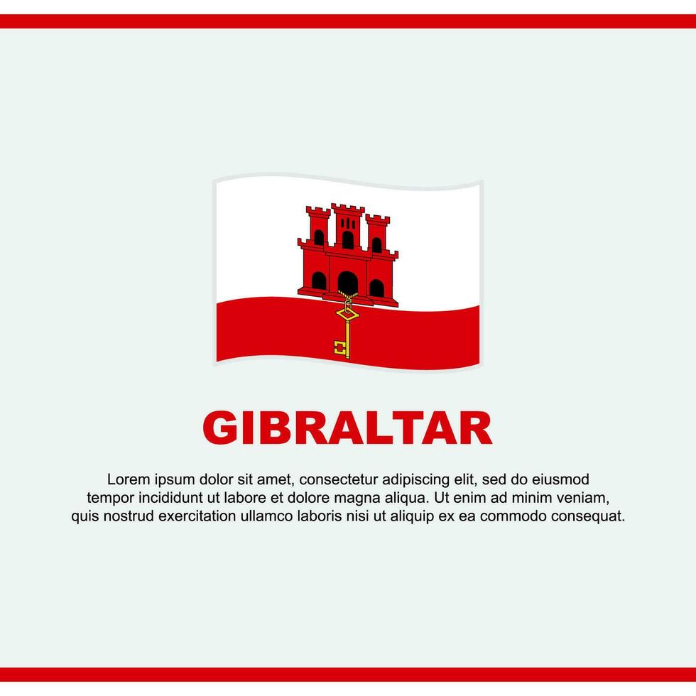 Gibraltar Flag Background Design Template. Gibraltar Independence Day Banner Social Media Post. Gibraltar Design vector