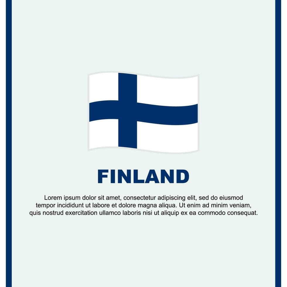 Finland Flag Background Design Template. Finland Independence Day Banner Social Media Post. Finland Cartoon vector