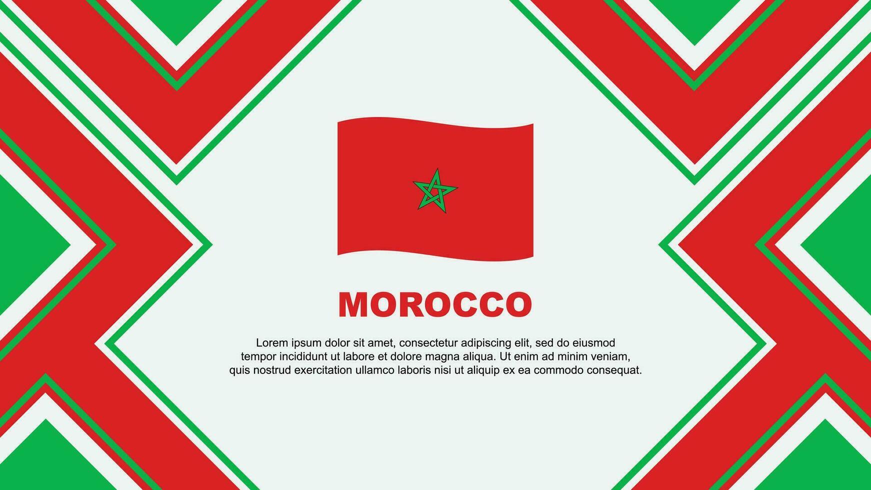 Morocco Flag Abstract Background Design Template. Morocco Independence Day Banner Wallpaper Vector Illustration. Morocco Vector